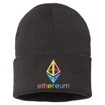 Ethereum Diamond Rainbow Logo Sustainable Knit Beanie