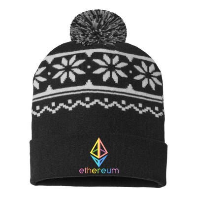 Ethereum Diamond Rainbow Logo USA-Made Snowflake Beanie