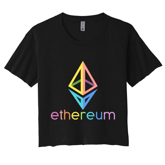 Ethereum Diamond Rainbow Logo Women's Crop Top Tee