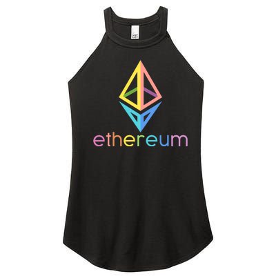 Ethereum Diamond Rainbow Logo Women’s Perfect Tri Rocker Tank