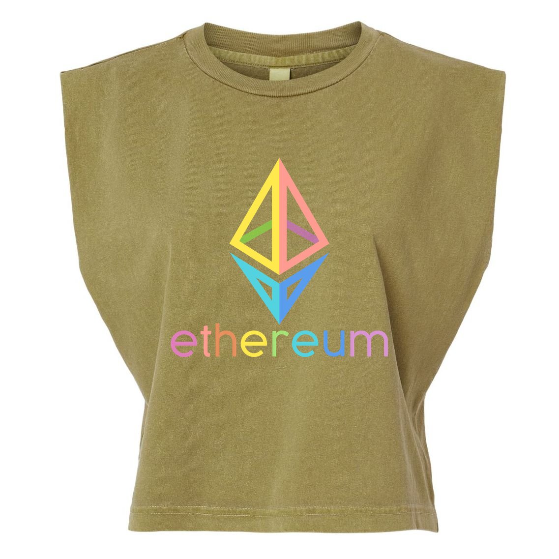 Ethereum Diamond Rainbow Logo Garment-Dyed Women's Muscle Tee