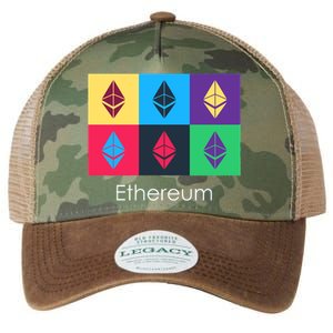 Ethereum ETH Pop Art Crypto Currency Logo Legacy Tie Dye Trucker Hat