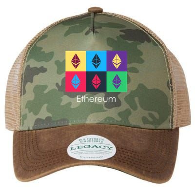 Ethereum ETH Pop Art Crypto Currency Logo Legacy Tie Dye Trucker Hat