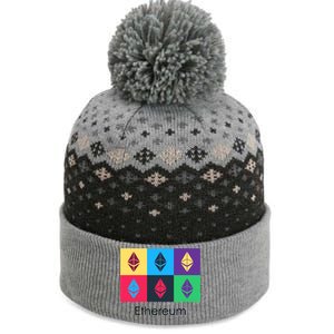 Ethereum ETH Pop Art Crypto Currency Logo The Baniff Cuffed Pom Beanie