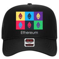 Ethereum ETH Pop Art Crypto Currency Logo High Crown Mesh Back Trucker Hat