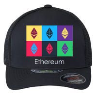 Ethereum ETH Pop Art Crypto Currency Logo Flexfit Unipanel Trucker Cap