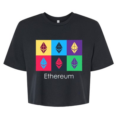 Ethereum ETH Pop Art Crypto Currency Logo Bella+Canvas Jersey Crop Tee