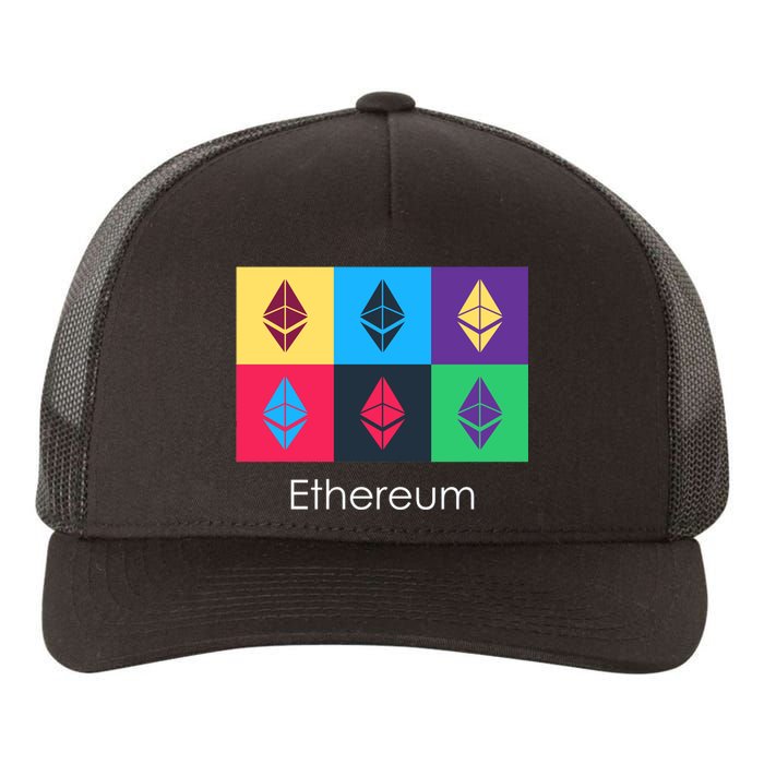 Ethereum ETH Pop Art Crypto Currency Logo Yupoong Adult 5-Panel Trucker Hat