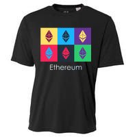 Ethereum ETH Pop Art Crypto Currency Logo Cooling Performance Crew T-Shirt