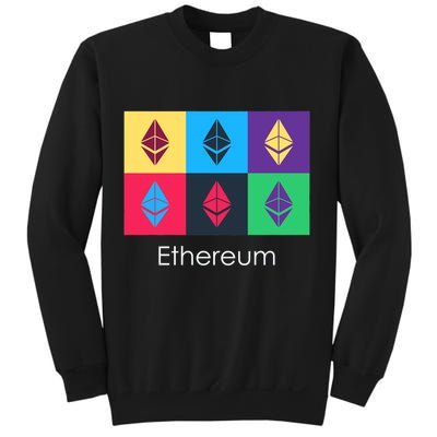 Ethereum ETH Pop Art Crypto Currency Logo Sweatshirt