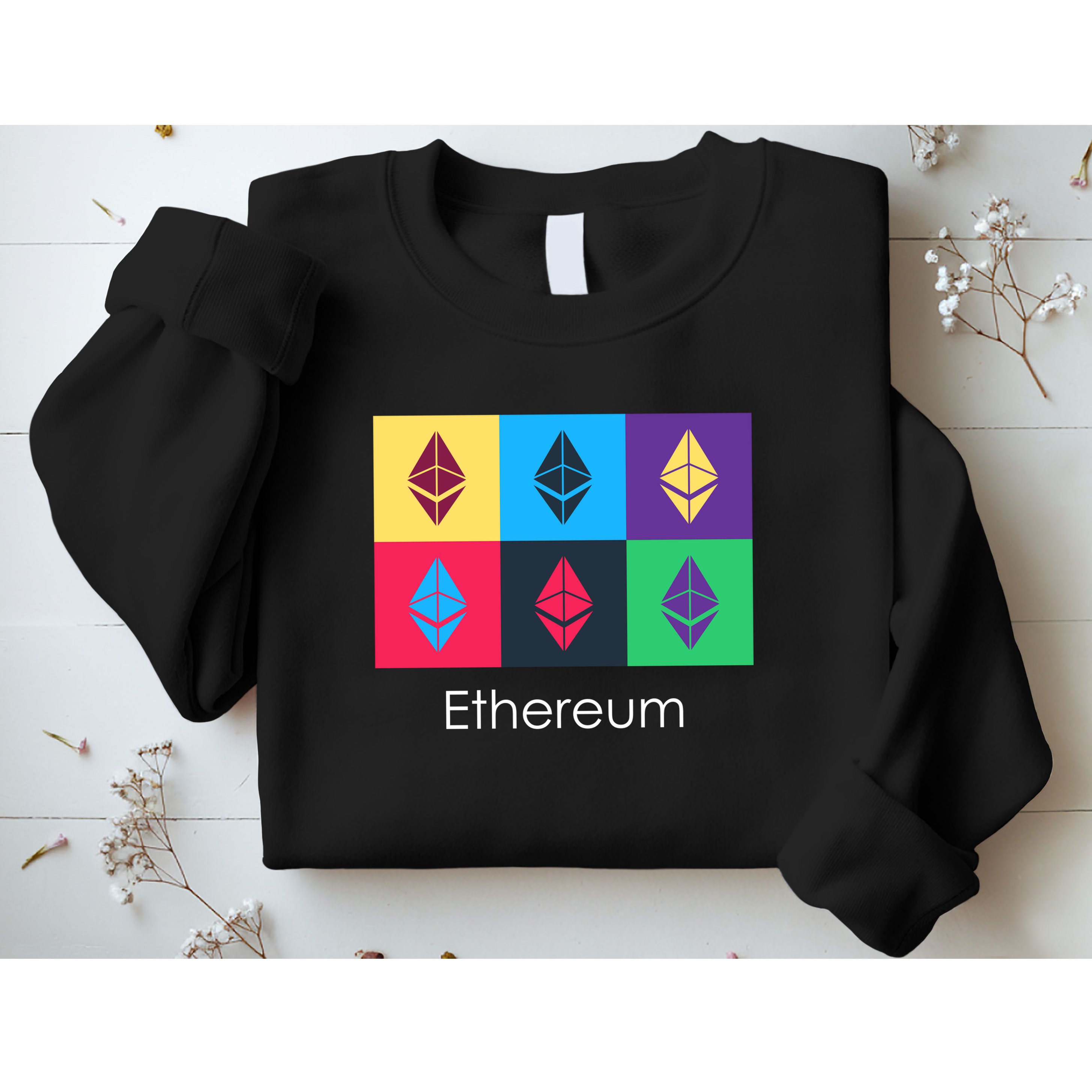 Ethereum ETH Pop Art Crypto Currency Logo Sweatshirt