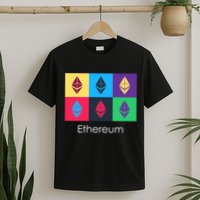 Ethereum ETH Pop Art Crypto Currency Logo T-Shirt