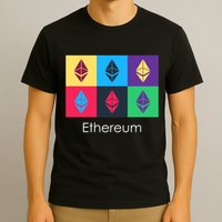 Ethereum ETH Pop Art Crypto Currency Logo T-Shirt