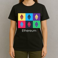 Ethereum ETH Pop Art Crypto Currency Logo T-Shirt