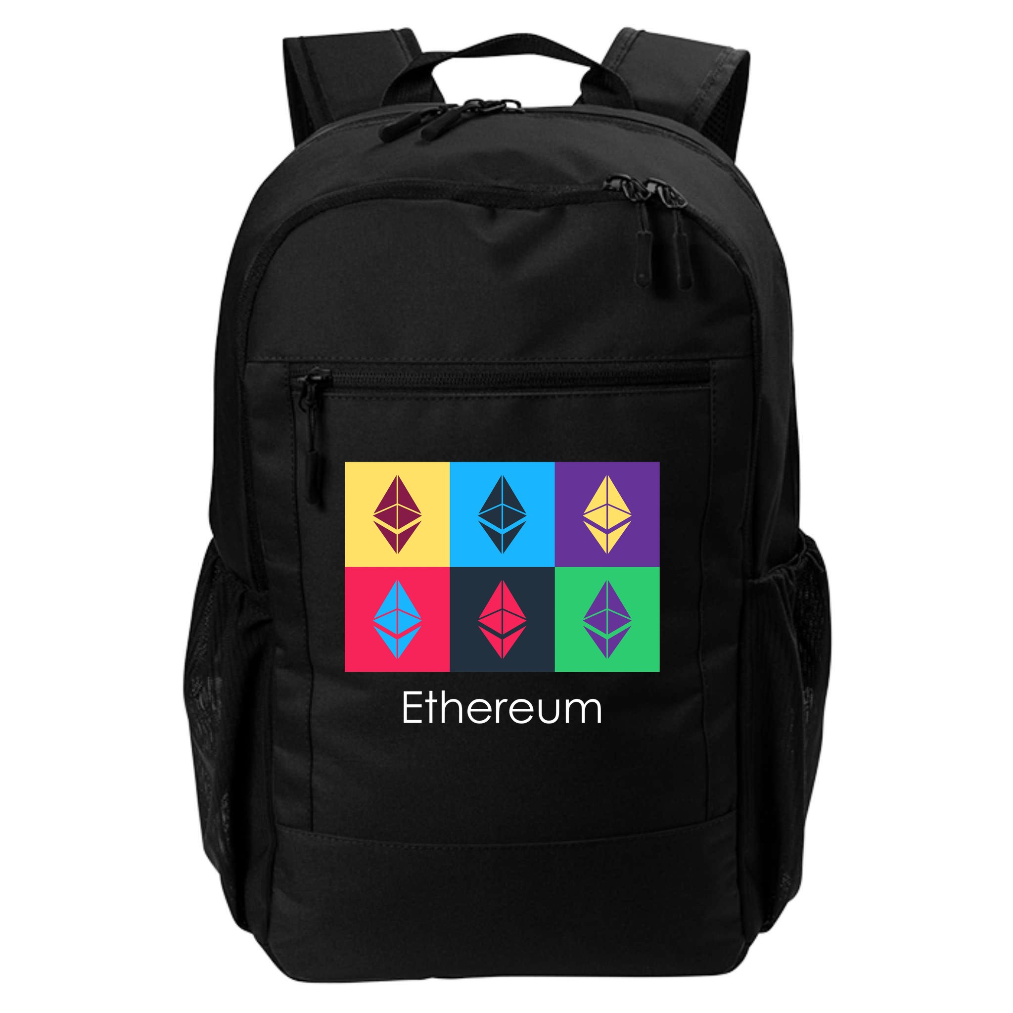 Ethereum ETH Pop Art Crypto Currency Logo Backpack