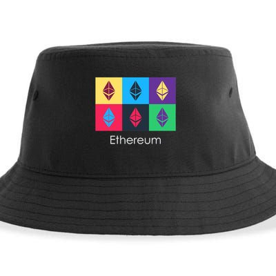 Ethereum ETH Pop Art Crypto Currency Logo Sustainable Bucket Hat
