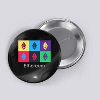 Ethereum ETH Pop Art Crypto Currency Logo Button
