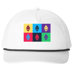 Ethereum ETH Pop Art Crypto Currency Logo Snapback Five-Panel Rope Hat