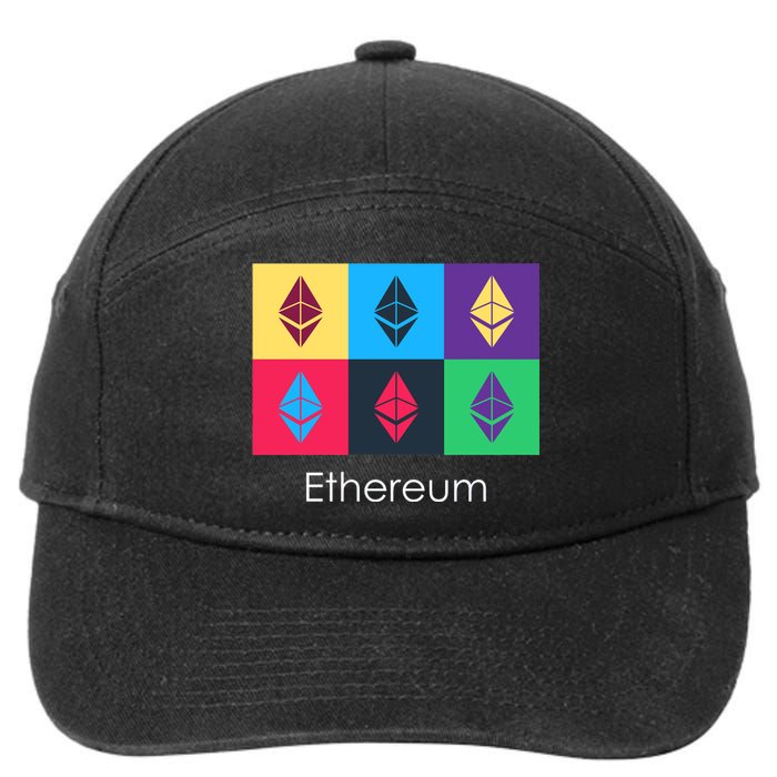 Ethereum ETH Pop Art Crypto Currency Logo 7-Panel Snapback Hat