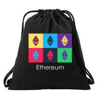Ethereum ETH Pop Art Crypto Currency Logo Drawstring Bag