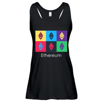 Ethereum ETH Pop Art Crypto Currency Logo Ladies Essential Flowy Tank