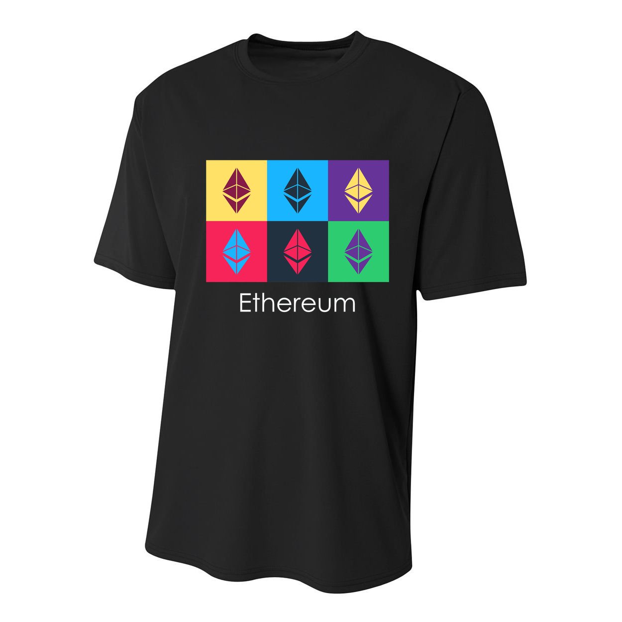 Ethereum ETH Pop Art Crypto Currency Logo Youth Performance Sprint T-Shirt