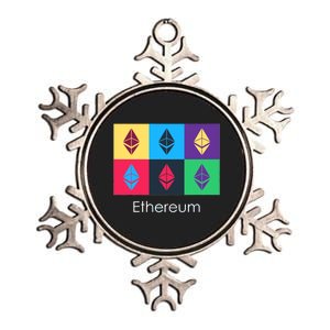 Ethereum ETH Pop Art Crypto Currency Logo Metallic Star Ornament