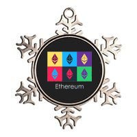 Ethereum ETH Pop Art Crypto Currency Logo Metallic Star Ornament