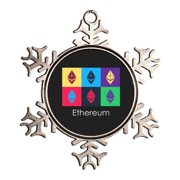 Ethereum ETH Pop Art Crypto Currency Logo Metallic Star Ornament