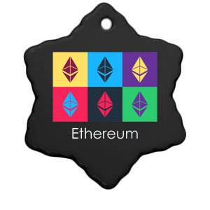 Ethereum ETH Pop Art Crypto Currency Logo Ceramic Star Ornament