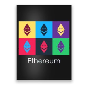 Ethereum ETH Pop Art Crypto Currency Logo Poster