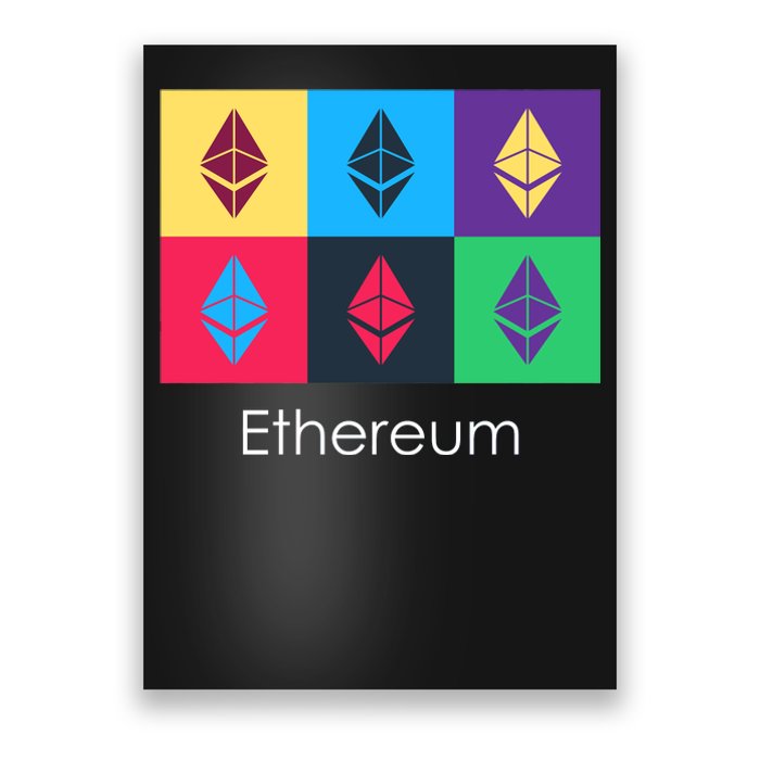 Ethereum ETH Pop Art Crypto Currency Logo Poster