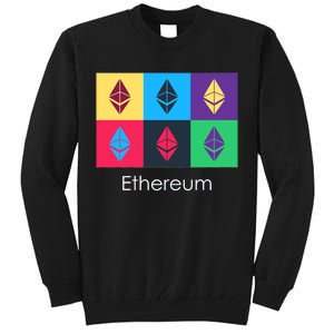 Ethereum ETH Pop Art Crypto Currency Logo Tall Sweatshirt