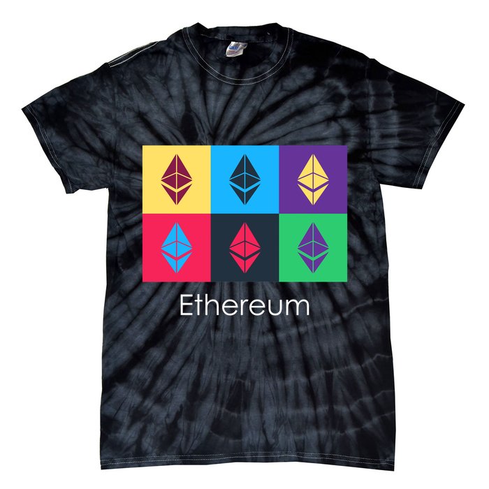 Ethereum ETH Pop Art Crypto Currency Logo Tie-Dye T-Shirt