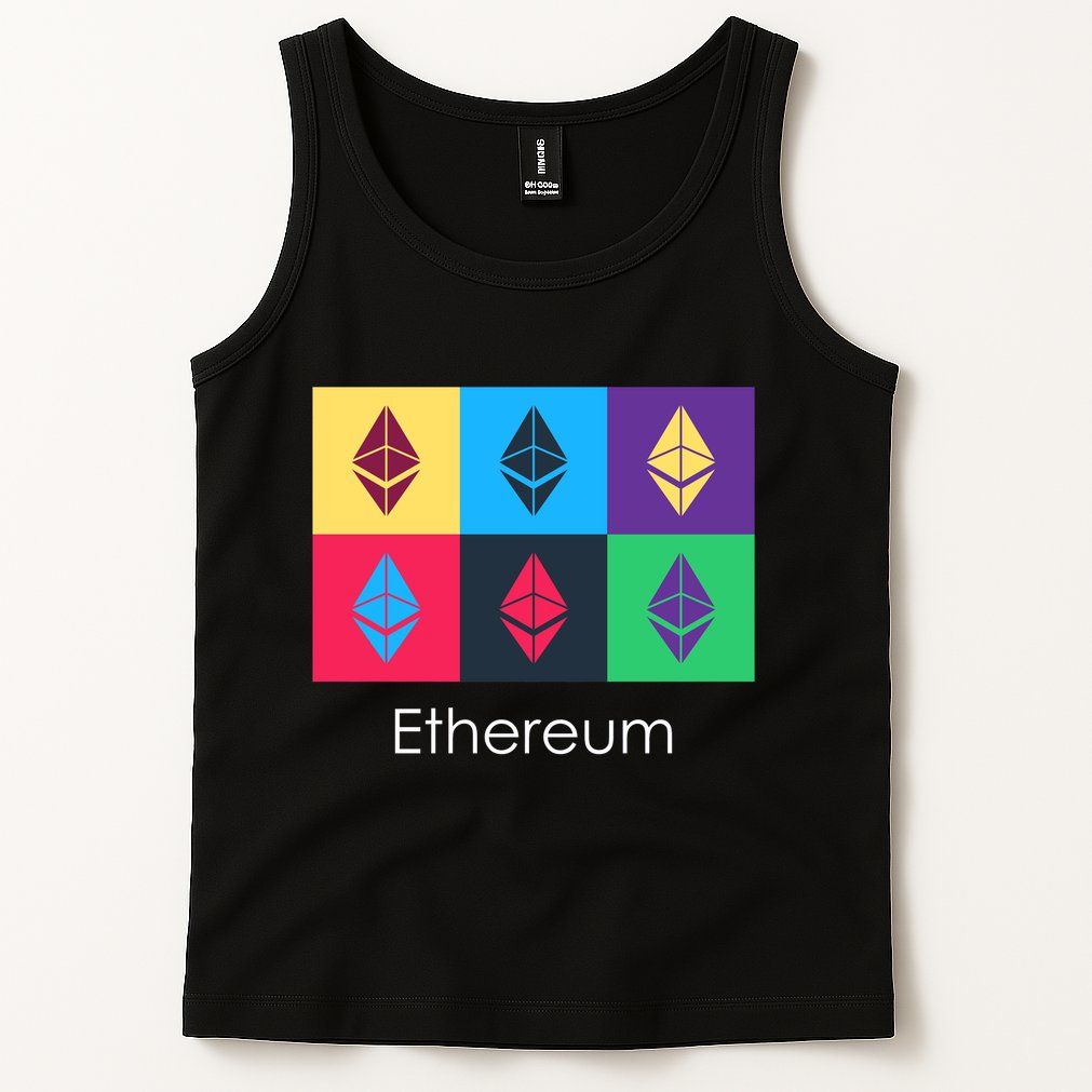 Ethereum ETH Pop Art Crypto Currency Logo Tank Top