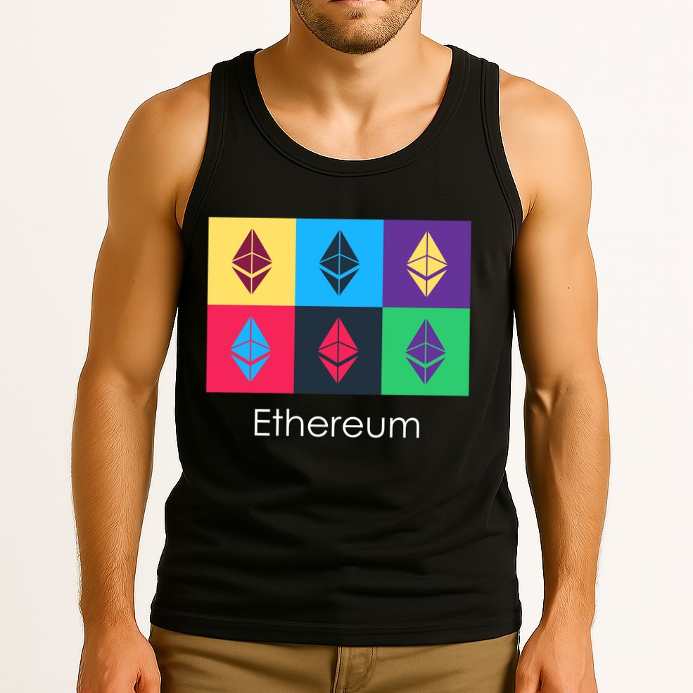 Ethereum ETH Pop Art Crypto Currency Logo Tank Top