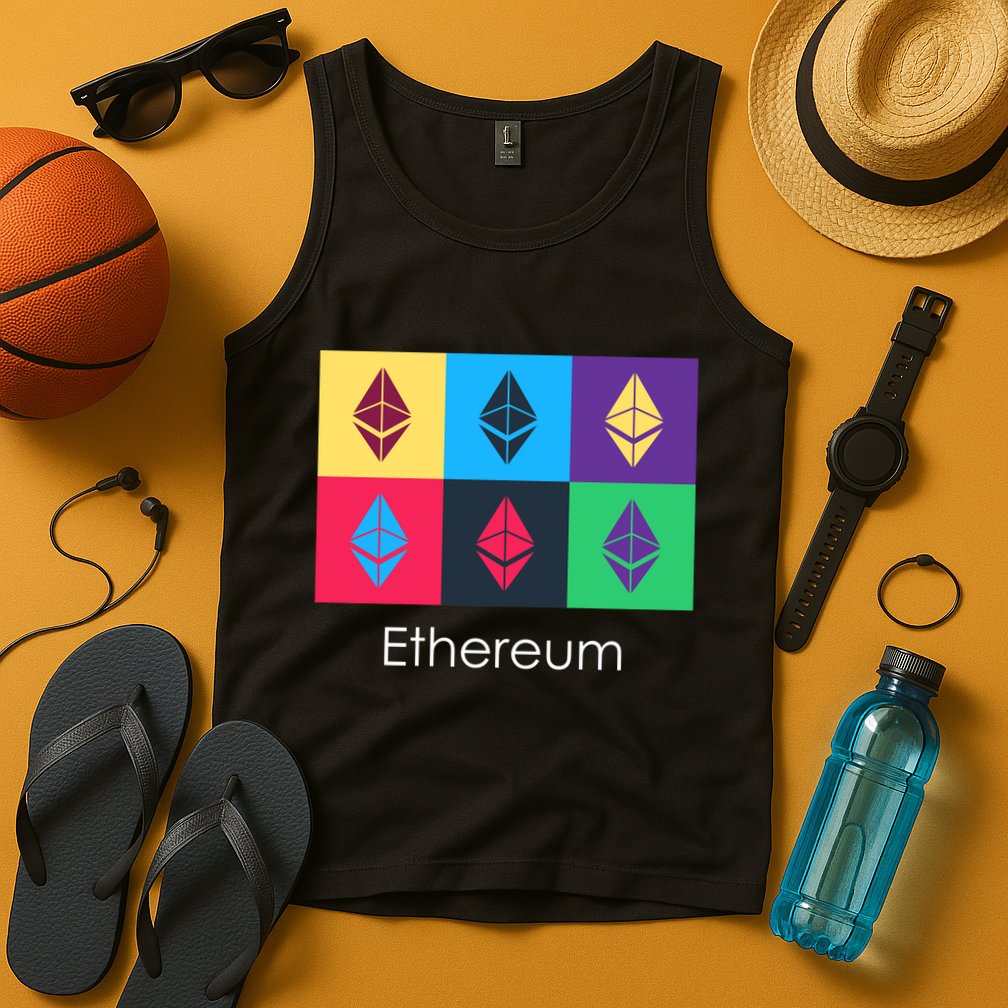 Ethereum ETH Pop Art Crypto Currency Logo Tank Top