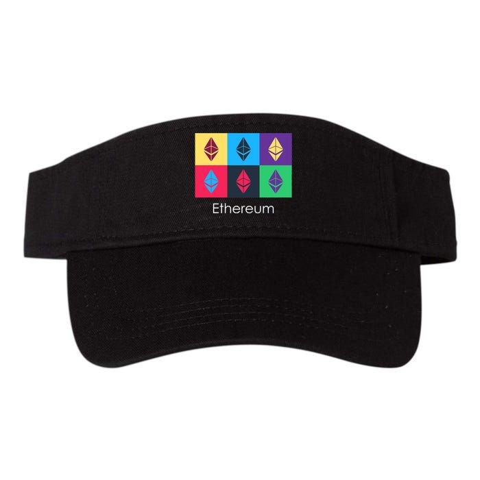 Ethereum ETH Pop Art Crypto Currency Logo Valucap Bio-Washed Visor