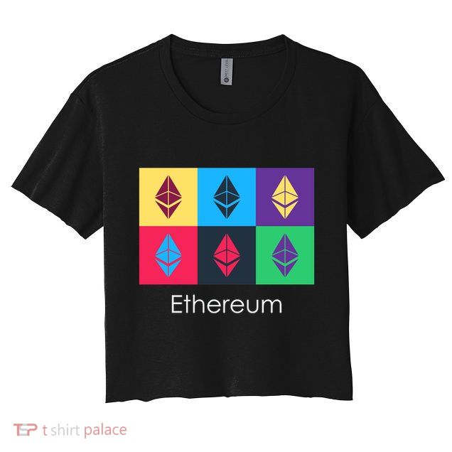 Ethereum ETH Pop Art Crypto Currency Logo Crop Top