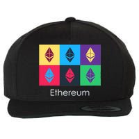 Ethereum ETH Pop Art Crypto Currency Logo Wool Snapback Cap