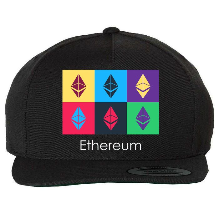 Ethereum ETH Pop Art Crypto Currency Logo Wool Snapback Cap