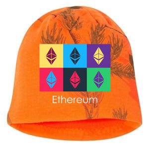 Ethereum ETH Pop Art Crypto Currency Logo Kati - Camo Knit Beanie