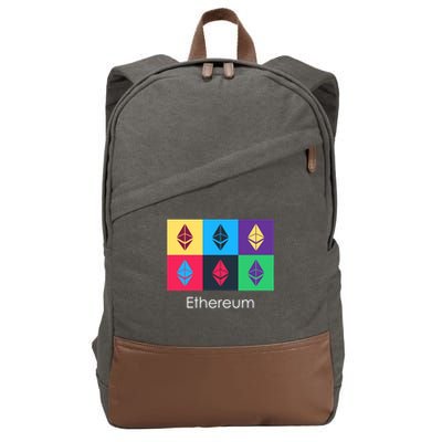 Ethereum ETH Pop Art Crypto Currency Logo Cotton Canvas Backpack