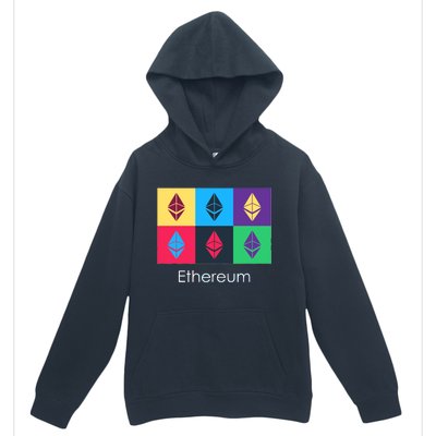 Ethereum ETH Pop Art Crypto Currency Logo Urban Pullover Hoodie