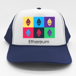 Ethereum ETH Pop Art Crypto Currency Logo Trucker Hat