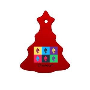 Ethereum ETH Pop Art Crypto Currency Logo Ceramic Tree Ornament