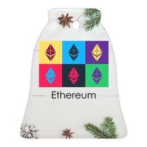 Ethereum ETH Pop Art Crypto Currency Logo Ceramic Bell Ornament