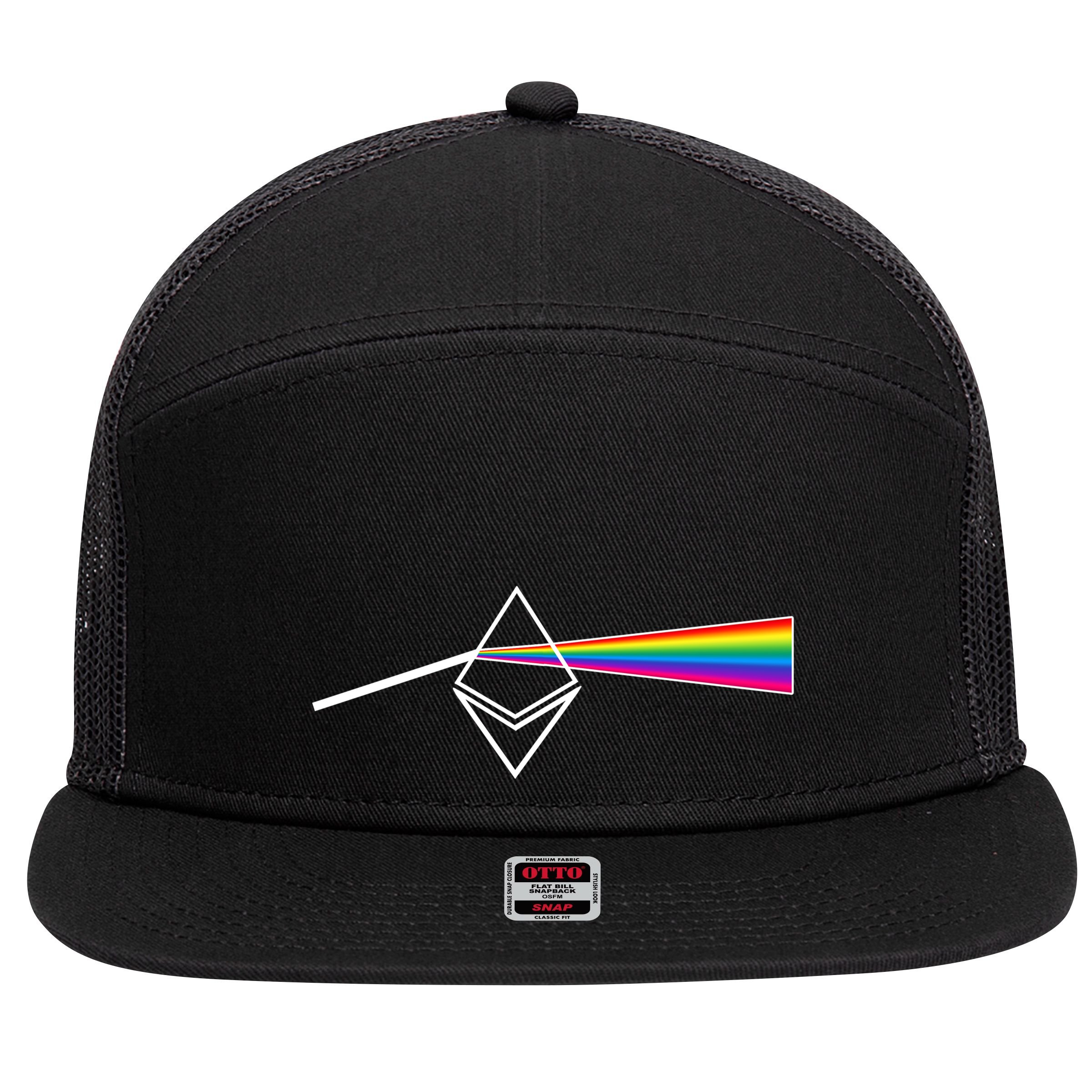 Ethereum Prism Classic 7 Panel Mesh Trucker Snapback Hat