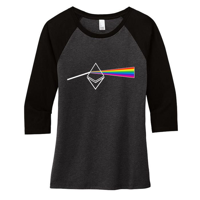 Ethereum Prism Classic Women's Tri-Blend 3/4-Sleeve Raglan Shirt