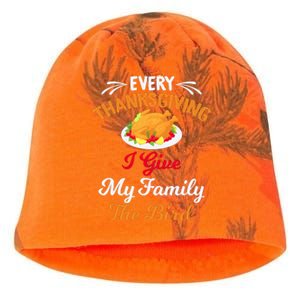 Every Thanksgiving I Give My Family The Bird Friendsgiving Kati - Camo Knit Beanie